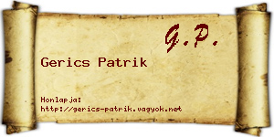 Gerics Patrik névjegykártya